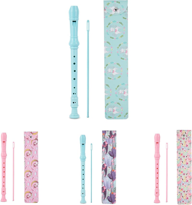 Haecsfl Recorder Instrument for Beginner Adults,8-Hole Soprano Descant Recorder Music Flute with with Cleaning Rod & Leather Case For Home Entertainment(2-Green Unicorn) - Image 2